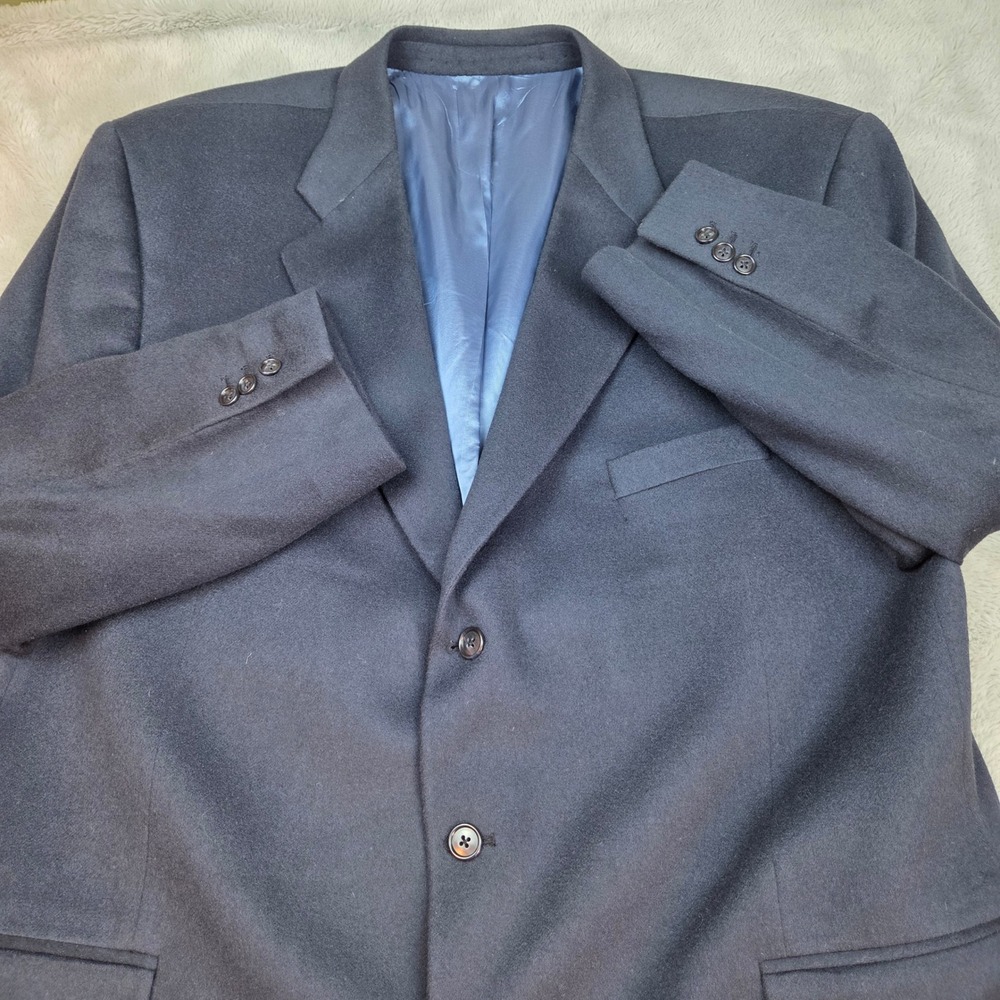 Studio Milan 100% Cashmere Blazer Mens 52L Navy Blue 3-Button Sport Coat Canada